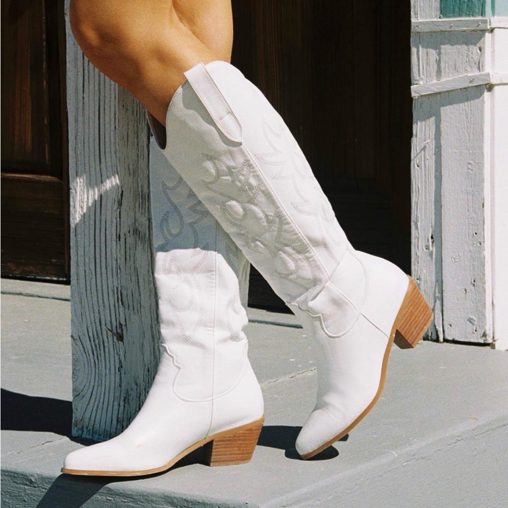 Princess Polly White Billini Urson cowboy boots